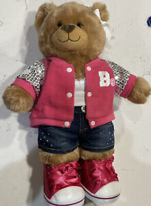 Build A Bear  Light Brown Bear Plush 15" Tall With Accessories - BAWB Workshop
