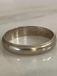 vtg men’s 14K GOLD Wedding Band 3 Grams engraved 1958 ~Acid Tested~ - Picture 1 of 8