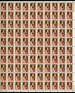 United States 1966 Christmas Issue Scott# 1321 Complete Sheet Mint XF OG NH Gem - Picture 1 of 1