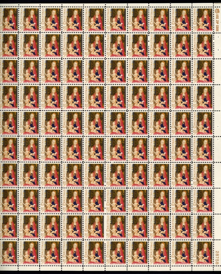 United States 1966 Christmas Issue Scott# 1321 Complete Sheet Mint XF OG NH Gem - Image 1 of 1