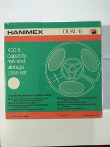 SEALED Hanimex Dual 8mm 400' Capacity Super 8 Reel & Storage Case Set of 3 - Picture 1 of 4