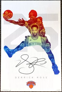 Derrick Rose SIGNATURE 25 New York Knicks 2016 NBA Official 22x34 Wall POSTER - Picture 1 of 1