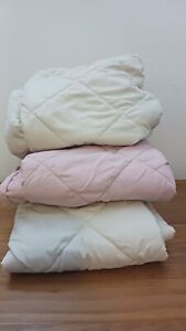 Baby Crib Matress Fitted Padded Cover Sheet Set Of 3 Cream And Pink 26x36