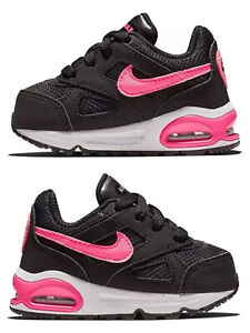 Infants  Girls Nike Air Max Ivo black/pink lace up trainers Size UK 7.5 Toddlers