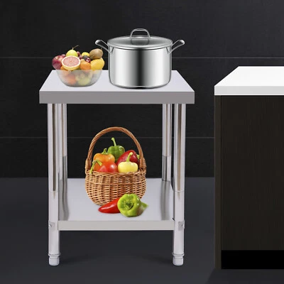 Mesa de trabalho de aço inoxidável 24x18 polegadas equipamento de cozinha comercial mesa de preparação de alimentos - Imagem 1 de 4