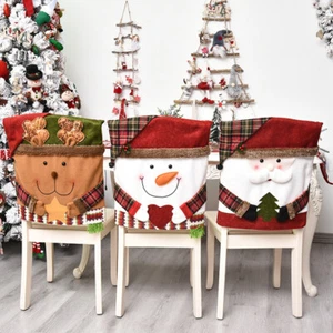 Christmas Chair Cover Red Santa Claus Hat Dining Chair Cover for Christmas - Picture 1 of 13