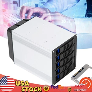 Hard Drive Enclosure Internal 5-Bay Hot Swap Bay Mobile Rack for 5 x SATA 3.5" - Picture 1 of 12