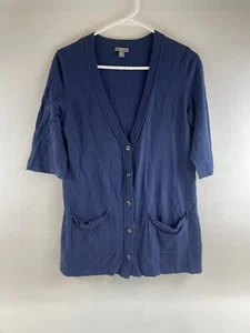 J. Jill Sweater Women's Size XS Petite Navy Blue Button Cardigan Cashmere Blend - Picture 1 of 9