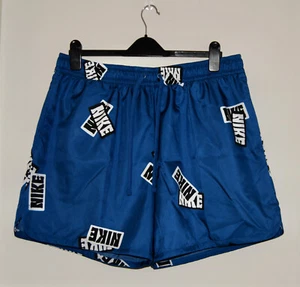 Costume da bagno uomo Nike blu stampa logo all over nuovo con etichetta taglia M L XL XXL - Foto 1 di 19