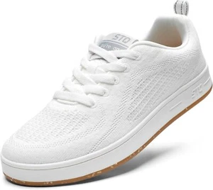 STQ Womens Lace Up Fashion Sneakers Business Casual Shoes | Breathable Mesh Uppe - Picture 1 of 13