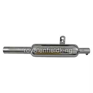 Fit For Royal Enfield Classic Reborn 350 Indori Exhaust Muffler Silencer Chrome - Picture 1 of 6
