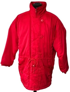 VINTAGE HEADWINDS Red Heavy Coat w/Blue Lining Button-Down Zipper Women's Size M - Picture 1 of 24