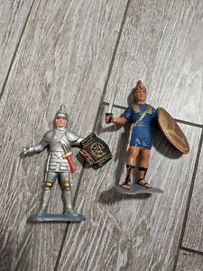 Lot Of 2 Vtg. 1963 Louis Marx & Co Knights, Gladiators, Soldiers 6" Figures