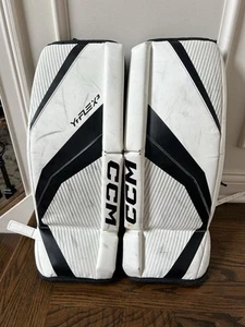 CCM YT Flex 3 Youth Goalie Leg Pads Size 24" White/Black (0502-9717) - Picture 1 of 14