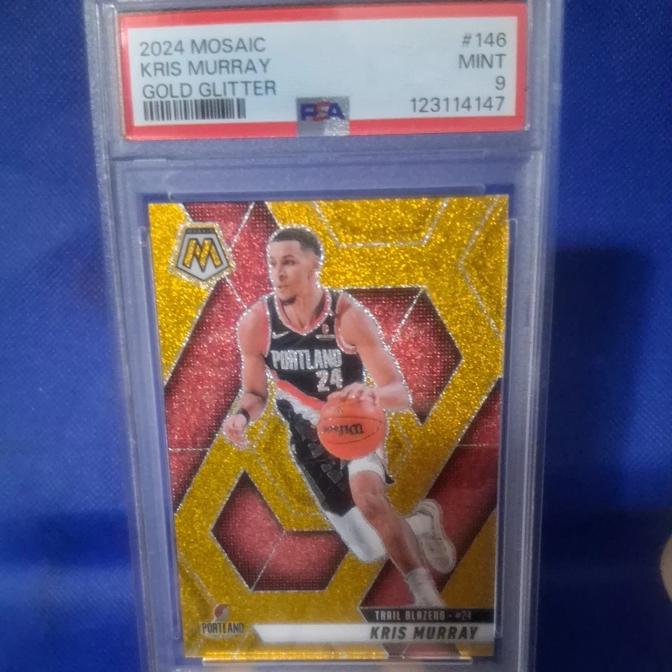 2024-25 Panini Mosaic /5 Gold Glitter Prizm SSP Bookend Kris Murray Blazers🔥 - Image 1 of 3