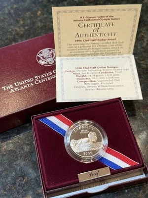 Atlanta 1996 Centennial Olympics Swimming Commemorative Half Dollar Proof Coin - Image 1 of 3