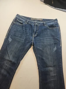 Pantalones de mezclilla Rock And Roll para hombre corte botín vaquero 40x34 calce relajado azul - Imagen 1 de 16