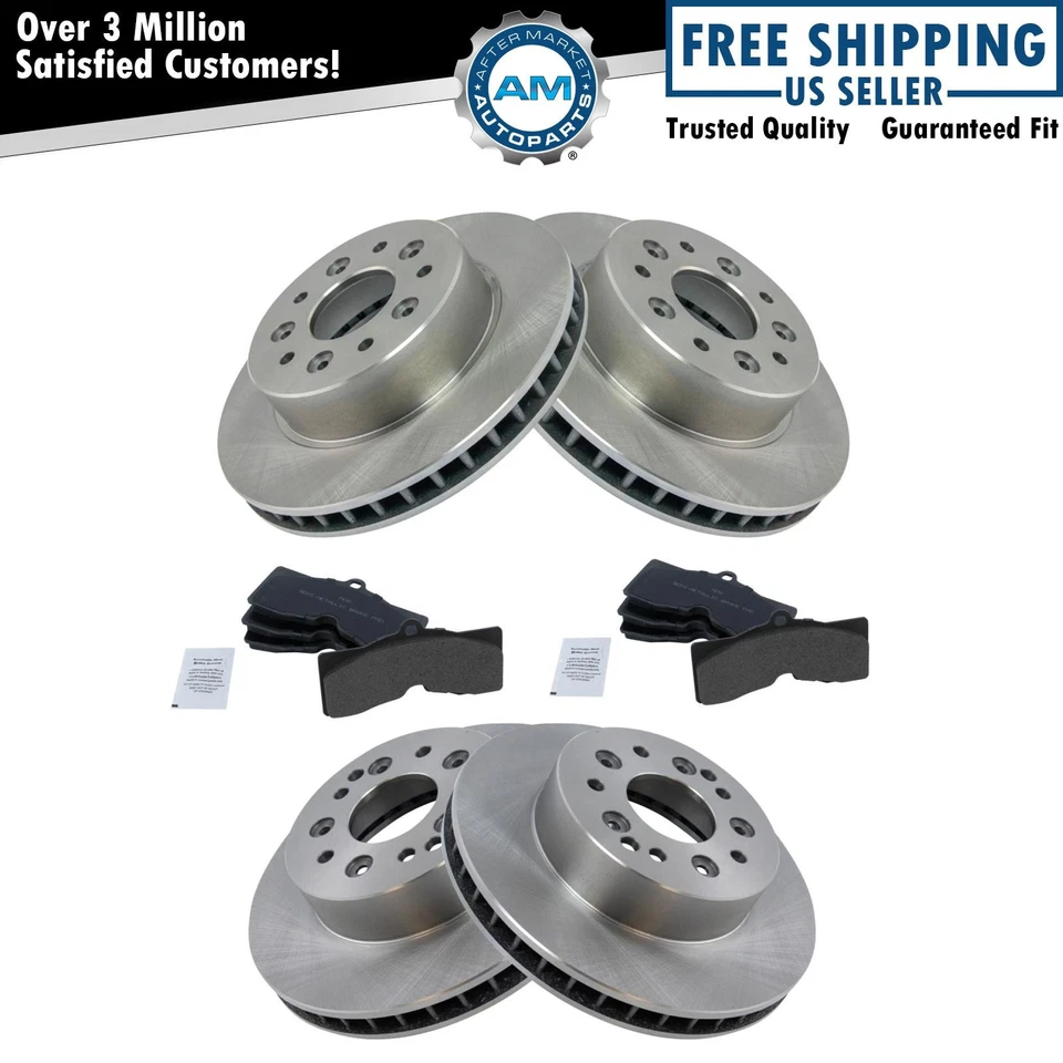 Kit de pastillas de freno y rotor de disco semimetálicas delanteras y traseras para Chevrolet Corvette nuevo Foto 1 de 4