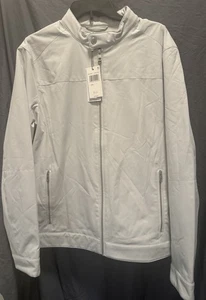 Michael Kors Men's Pearl Gray Racer Jacket Size L $148 - Picture 1 of 5