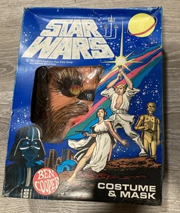 Original Chewbacca 1977 Star Wars Vinyl Halloween Mask Costume Ben Cooper Small - Picture 1 of 14