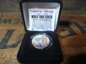 TWIN TOWERS WORLD TRADE CENTER- NEW YORK U.S. STATE QUARTER - Picture 1 of 6