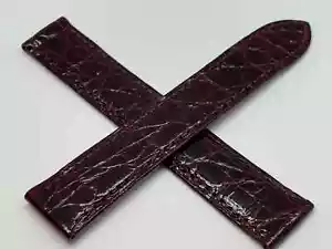 OEM Cartier Tank Glossy Bordeaux Crocodile Watch Strap 18/16mm for Deployant - Picture 1 of 3