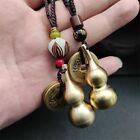 Antique Gourd Shape Pendant Pure Brass Feng Shui Coins Keychain Key Rings