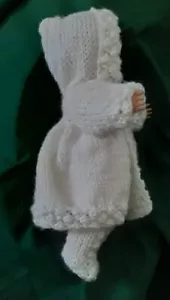 Doll Clothes Handmade knit coat suit for vintage Vogue Ginnette 8" fit baby 7" 9 - Picture 1 of 11