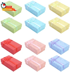 24 PCS Paper Gift Boxes with Lids and Ribbon Bows for Jewelry Display-Rings, Wat - Picture 1 of 12