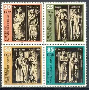 RDA 1983 Yvert 2451/54 Fundadores Catedral de Naumburg MNH VF - Imagen 1 de 1