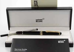 Montblanc Meisterstuck 163P penna roller finitura oro nero con ricarica - scatola nuova - Foto 1 di 4