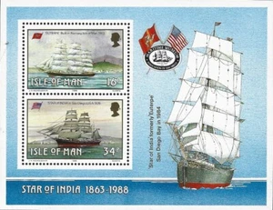 1988 Isle of Man Sg MS389 Manx Sailing Ships MNH - Picture 1 of 2