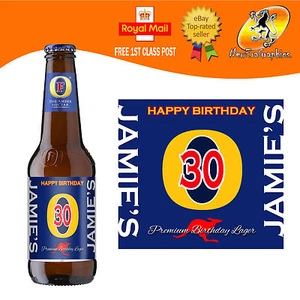 4, 6 O 12 ETIQUETAS DE BOTELLA DE CERVEZA LAGER PERSONALIZADAS CUMPLEAÑOS REGALO CUALQUIER OCASIÓN - Imagen 1 de 1