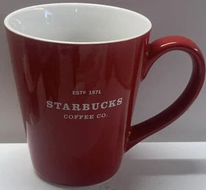 Starbucks 2009 großer Kaffeebecher 8 oz rot mit weißem Rand Est. 1971 - Bild 1 von 4