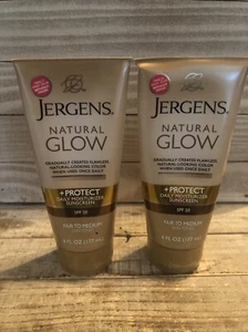 Lot 2 Jergens Natural Glow Moisturizing Sun Screen - Fair To Medium | Daily Use - Picture 1 of 6