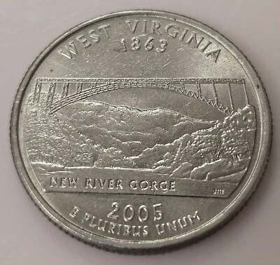 2005-P USA West Virginia State Quarter 'P' Mintmark Highly Collectable  - Image 1 of 4