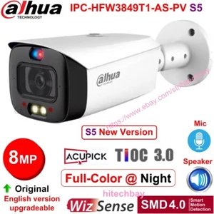 Dahua 8MP Full-Color 2-way Audio SMD4.0 TiOC PoE Camera IPC-HFW3849T1-AS-PV-S5 - Picture 1 of 9