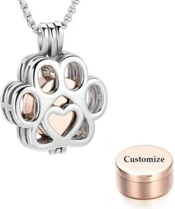 Oinsi Pet Cremation Necklace Dog/Cat Paw - Picture 1 of 2