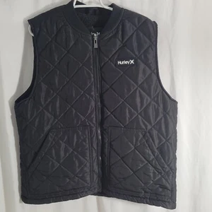Hurley Vest Malone XL Thermalwall Black Full Zip Quilted Pockets Skate - Picture 1 of 11
