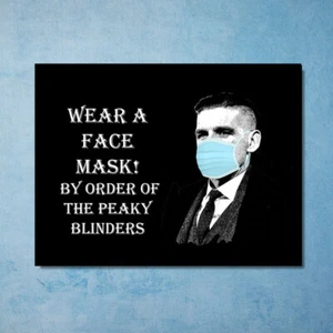 Wear A Face Mask Peaky Blinders metal plaque signs poster image - Picture 1 of 2