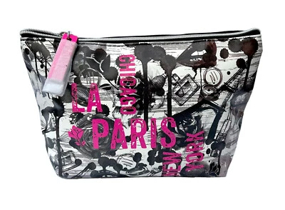Nuevo Bolso de Maquillaje Cosmético Lancome Paris LA Chicago Nueva York Imitación Cuero Cremallera Foto 1 de 3