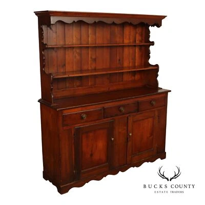 Antique Country Pine Server and Hutch - Image 1 of 4
