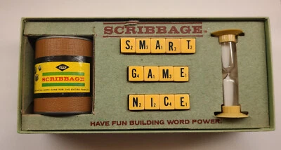 Vintage 1963 SCRIBBAGE Word Game By E. S. Lowe Co. (No. 954) 100% Complete - Image 1 of 4
