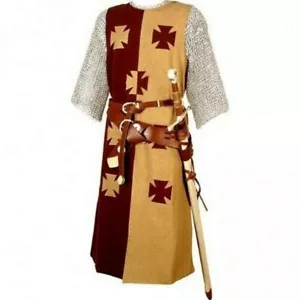 7 Templer Tunika Mittelalter Surcoat Renaissance Kostüm Herren Reenactment LARP - Bild 1 von 3