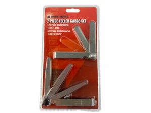 2 Piece Feeler Gauge Set 20 Blade Metric and 26 Blade Imperial Thickness Gauges - Picture 1 of 12