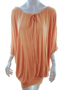 DESIGNERS REMIX Größe S Orange Knielang Shift Kleid Viskose 100% Manche 3/4 - Bild 1 von 5