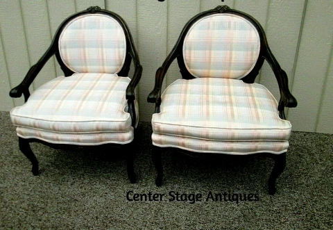 58515  Pair French Country Bergere Armchair Chairs Cover