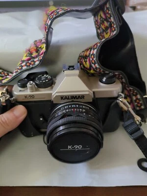 Cámara fotográfica Kalimar K-90 TTL SLR 35 mm con lente Kalimar 50 mm f1,7 y estuche de cuero Foto 1 de 4