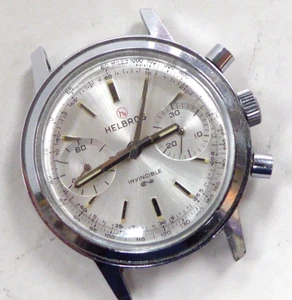 1950s HELBROS Invincible Chronograph Watch 37 MM Rums Well, Chrono not Working - Picture 1 of 7
