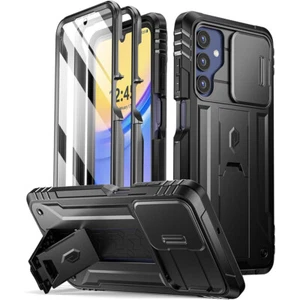 For Samsung Galaxy A15 5G Case Poetic with Kickstand Built in Screen Cover Black - Picture 1 of 7
